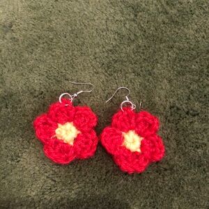 Handmade Crochet Flower Earrings